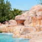 Rock around swimming pool