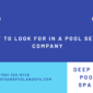 what to look for in a pool service company